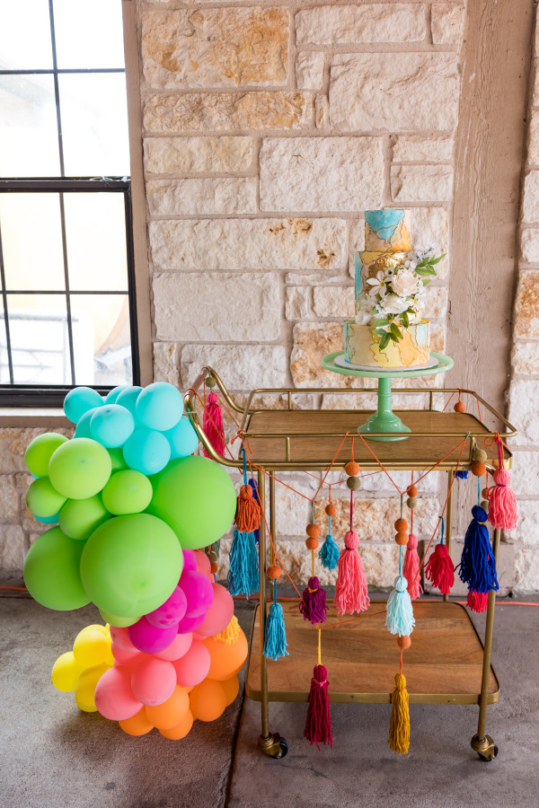 Balloons and a Wedding Cake