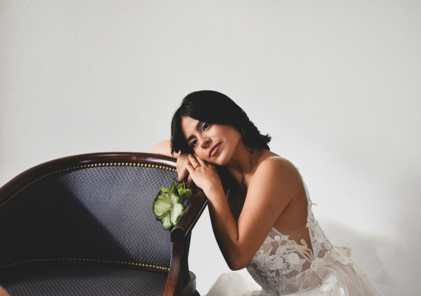 Bride posing for her picture