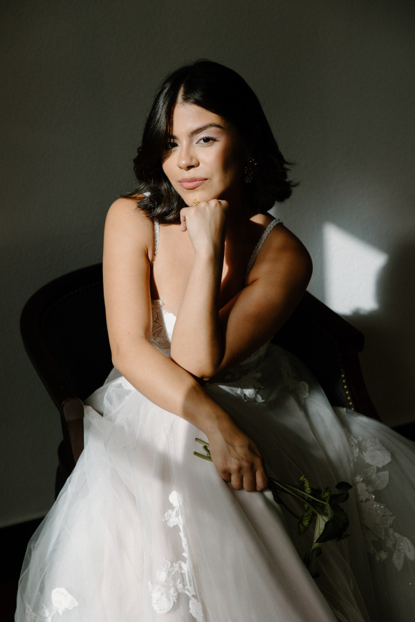 A bride posing for her close-up